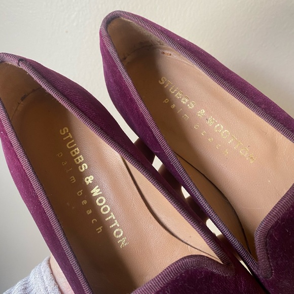 Stubbs & Wootton Fleur De Lys Velvet Smoking Loafer Women’s Size 7.5 - Picture 3 of 8